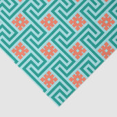 Deko griechischer Schlüssel, Türkis, Aqua und Kora Seidenpapier (Ausschnitt)