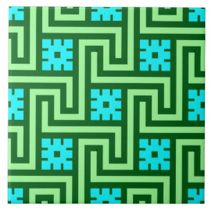 Deko-griechisches Schlüssel-, Türkis-und Jade-Gr Fliese