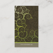 Deko Grüne Spiralweine Muster Natur Visitenkarte (Rückseite)