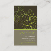 Deko Grüne Spiralweine Muster Natur Visitenkarte (Vorderseite)