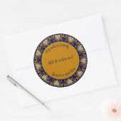 Deko Hearts-Blue-Gold-Personalisierte Round Sticke Runder Aufkleber (Umschlag)