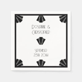 Deko-Hochzeit in Schwarz-Weiß Serviette