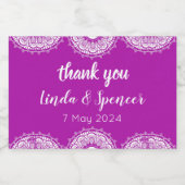 Deko-Hochzeit mit lila und weißer Kunst Schaumweinetikett (Einzelnes Label)