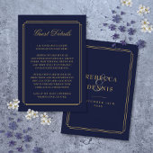 Deko Hochzeiten: Navy Blue und Gold Begleitkarte