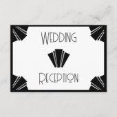 Deko-Hochzeitsempfang in Schwarz-Weiß Begleitkarte (Vorderseite)