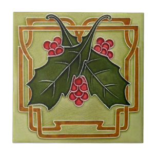 Deko Holly Berries Weihnachts-Repro Fliese