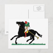 Deko Horse Polo Postkarte (Vorne/Hinten)