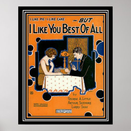 Deko "I Like You Best of All" Blatt Music Print (Vorne)