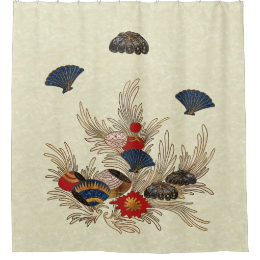 Deko im asiatischen Ozean Duschvorhang (Vorderseite)