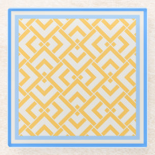 Deko in lebhaften Farben gelb Glasuntersetzer