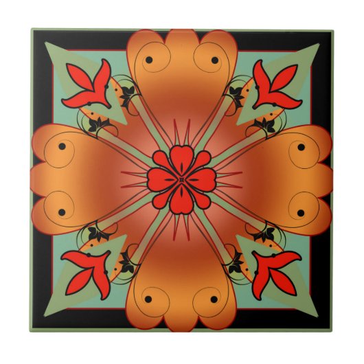 Deko Künstlerische Blumenküche oder Bad Tile Fliese (Vorderseite)