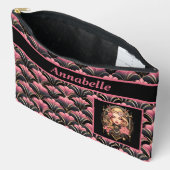 Deko Lady Black und Pink mit Blume Zubehörtasche (Offen)