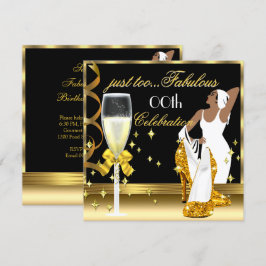 Deko Lady Gold Black zu fabelhaften Geburtstag Einladung