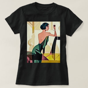 Deko Lady in Green Modern Art T-Shirt