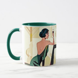 Deko Lady in Green Modern Art Tasse