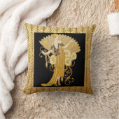 Deko Lady mit dem Lüfter Kissen (Decke)