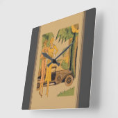 Deko Ladys and Car Quadratische Wanduhr (Winkel)