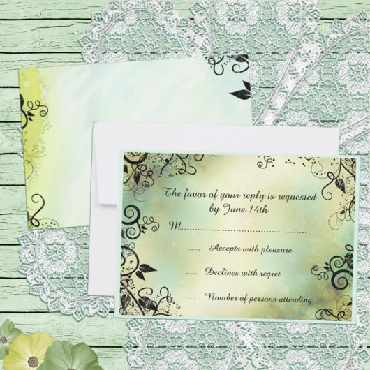 Deko Leaf Wedding RSVP vom verzauberten Abend Karte