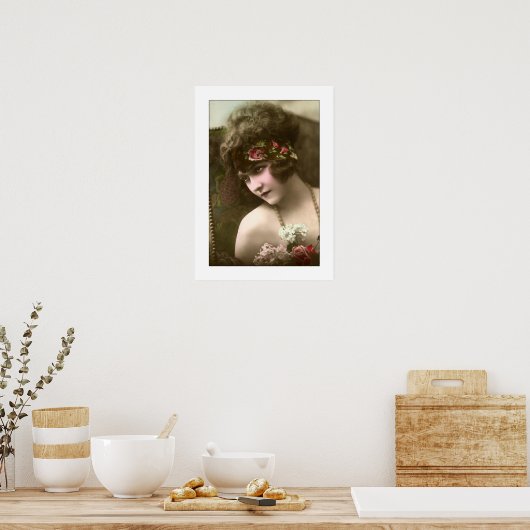 Deko Mädchen, Perlen, Blume sitzen im Stuhl (Küche)