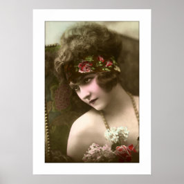 Deko Mädchen, Perlen, Blume sitzen im Stuhl