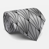 Deko mit schwarzem Fliesenmuster Krawatte (Gerollt)