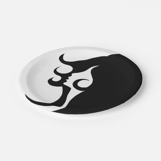 Deko Mod Woman Pappteller (Schrägansicht)