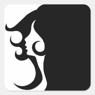 Deko Mod Woman Quadratischer Aufkleber