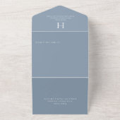 Deko Modern Monogram Dusty Blue Dinner All In One Einladung (Außenbereich)