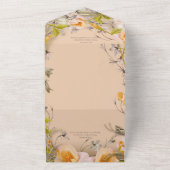 Deko Modern Peach floral Peach Dinner All In One Einladung (Außenbereich)