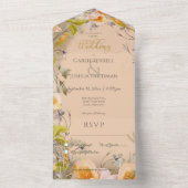 Deko Modern Peach floral Peach Dinner All In One Einladung (Innen Boden)