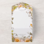 Deko Modern Peach floral White No Dinner All In One Einladung (Außenbereich)