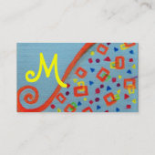 DEKO MONOGRAM Orangenblau Gelb Visitenkarte (Rückseite)