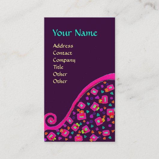 DEKO MONOGRAM, Pink Fuchsia Lila Visitenkarte (Vorderseite)