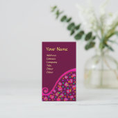 DEKO MONOGRAM, Pink Fuchsia Lila Visitenkarte (Stehend Vorderseite)