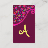 DEKO MONOGRAM, Pink Fuchsia Lila Visitenkarte (Rückseite)