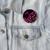 DEKO MONOGRAM Rosa Fuchsiengelbes Schwarz Button (Beispiel)
