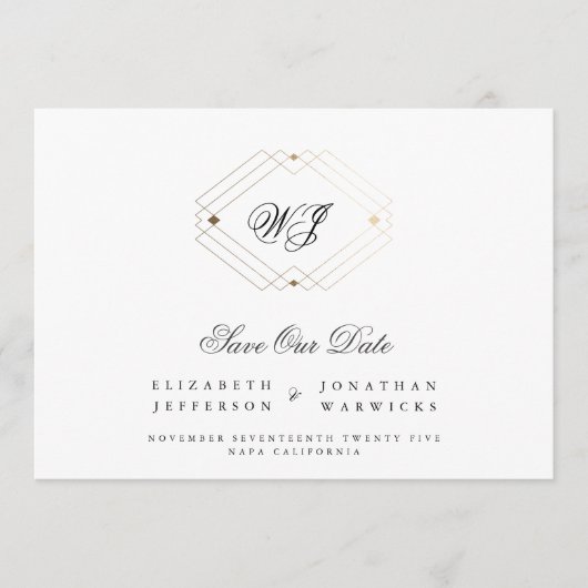 Deko-Monogramm QR-CODE Save The Date (Vorderseite)