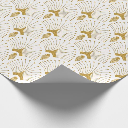 Deko-Muster aus Gold und Weiß Geschenkpapier (Ecke)