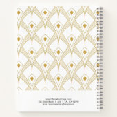 Deko-Muster aus Gold und Weiß Notizblock (Rückseite)