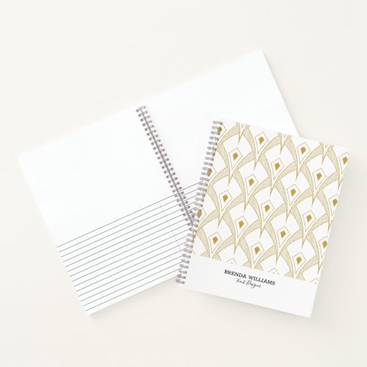 Deko-Muster aus Gold und Weiß Notizblock (Innenseite)