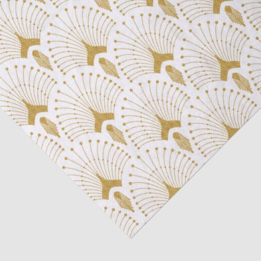 Deko-Muster aus Gold und Weiß Seidenpapier (Detail)