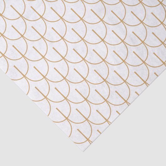 Deko-Muster aus Gold und Weiß Seidenpapier (Ausschnitt)
