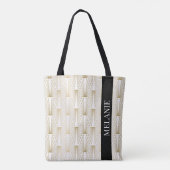 Deko-Muster aus Gold und Weiß Tasche (Rückseite)