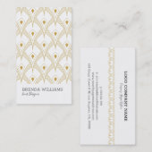 Deko-Muster aus Gold und Weiß Visitenkarte (Vorne/Hinten)