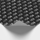 Deko-Muster aus Silber und Schwarz Geschenkpapier (Ecke)
