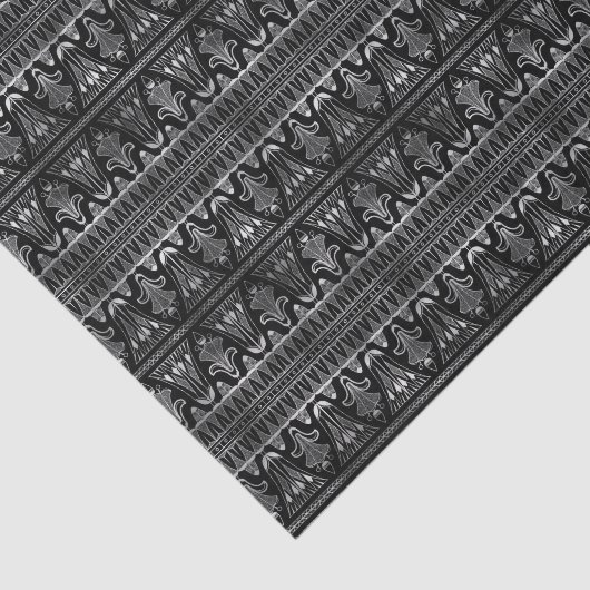 Deko-Muster aus Silber und Schwarz Seidenpapier (Ausschnitt)