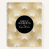 Deko-Muster für Gold und Weiß Notizblock (Vorderseite)
