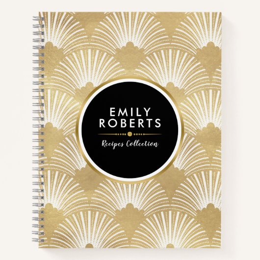 Deko-Muster für Gold und Weiß Notizblock (Vorderseite)