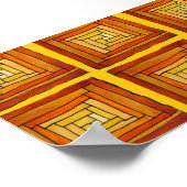 Deko-Muster in gelben und braunen Farben Poster (Ecke)