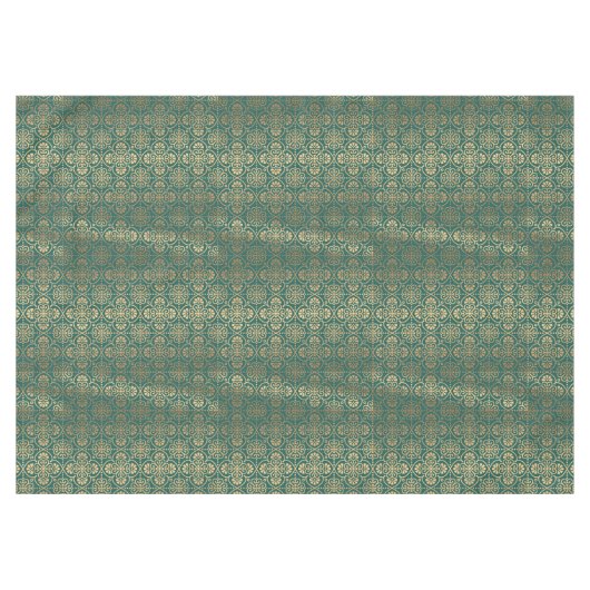 Deko-Muster in Grün- und Goldkunst Tischdecke (Vorderseite (Horizontal))